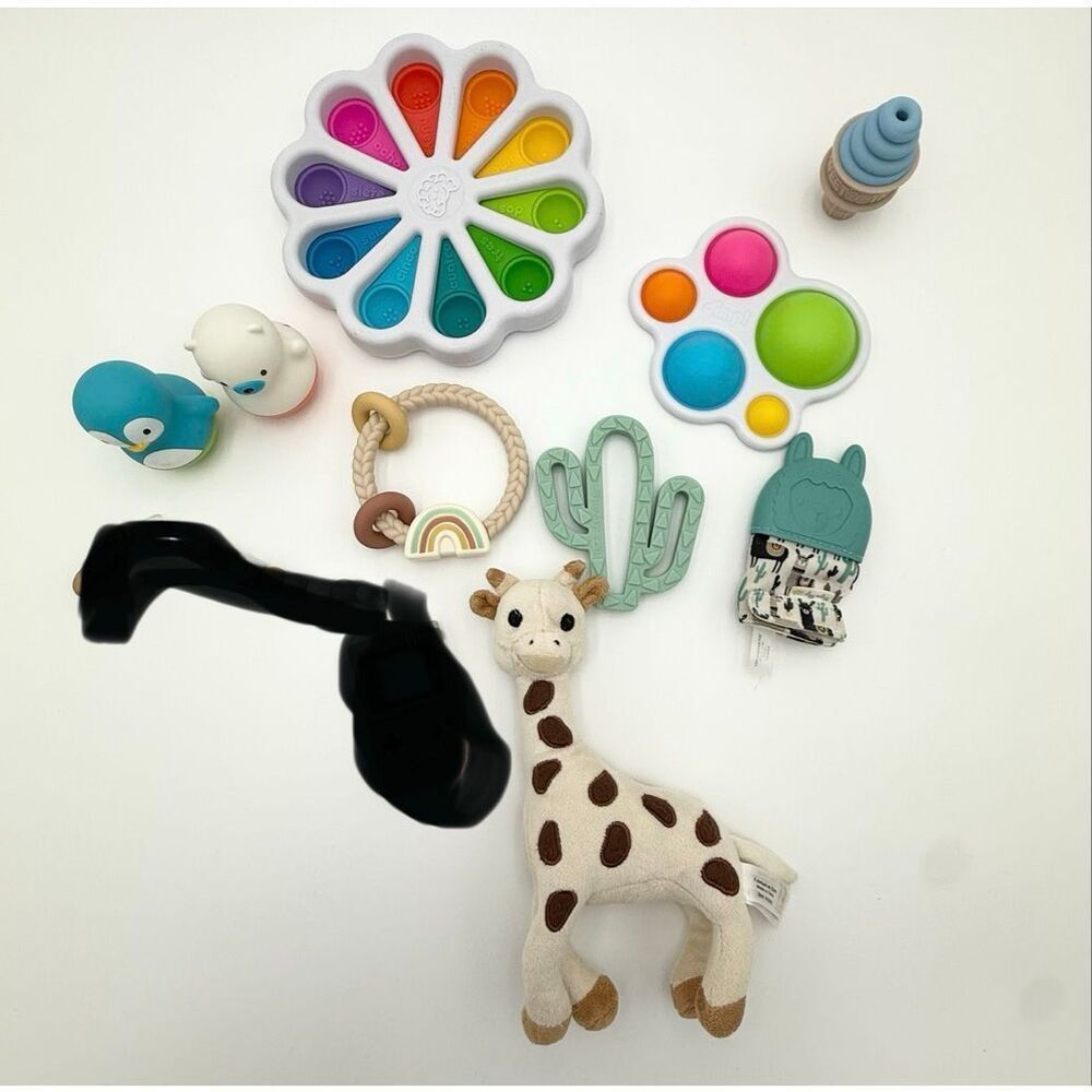 Fat Brain Toys Itzy Ritzy Sweetooth Vulli Lot of Infant Developmental Toys - All